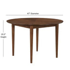 Comfort Pointe Bonito Round Dining Table Walnut Finish