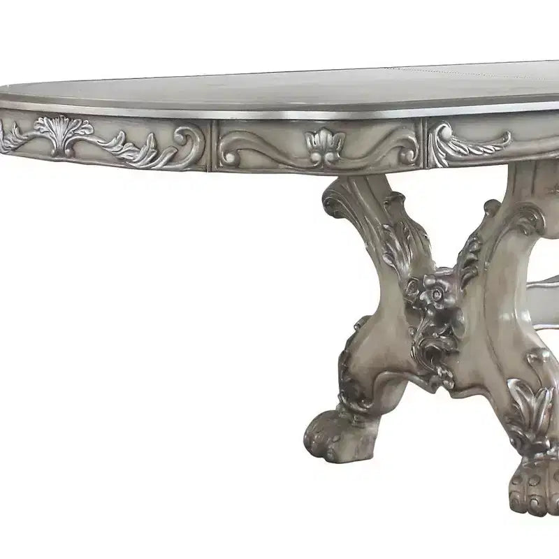 Dresden 136" Dining Tables Vintage Bone White - Acme Furniture