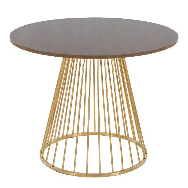 LumiSource Canary Wood Dining Table Gold/Walnut