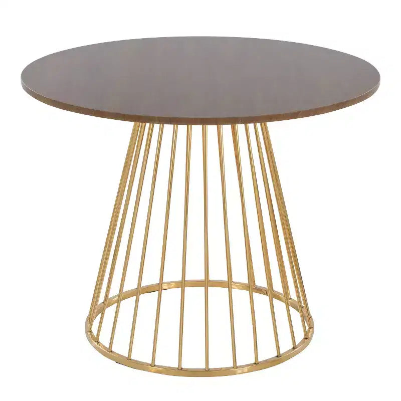 LumiSource Canary Wood Dining Table Gold/Walnut