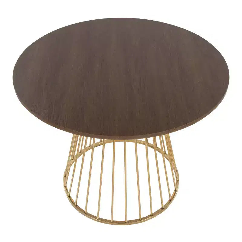 LumiSource Canary Wood Dining Table Gold/Walnut