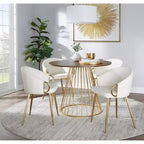 LumiSource Canary Wood Dining Table Gold/Walnut