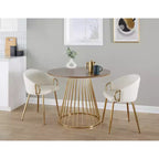LumiSource Canary Wood Dining Table Gold/Walnut