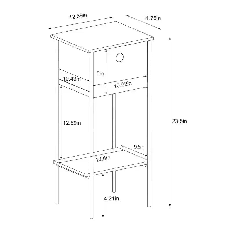 Tavolino con contenitore in tessuto Struttura nera - Room Essentials™