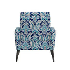Handy Living Allyson Mid-Century Modern Small Space Armchair Damask Pattern Cobalt Blue/Gray