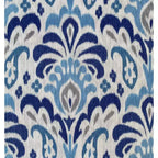 Handy Living Allyson Mid-Century Modern Small Space Armchair Damask Pattern Cobalt Blue/Gray