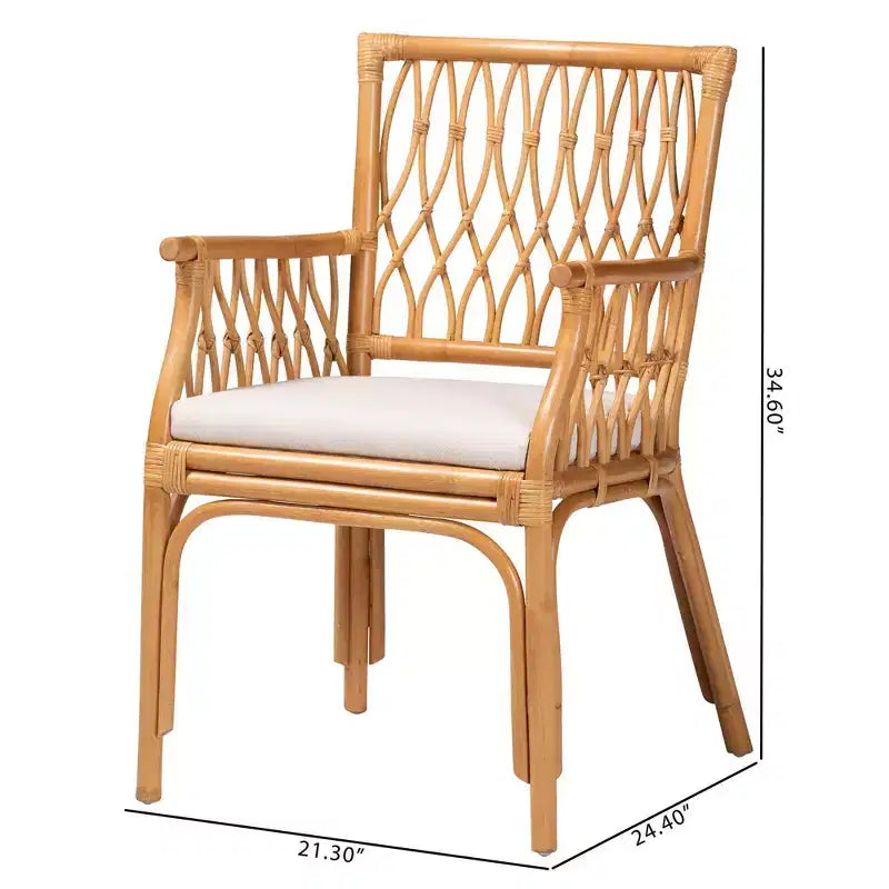 bali & pari Maisa Rattan Arm Chair Light Honey