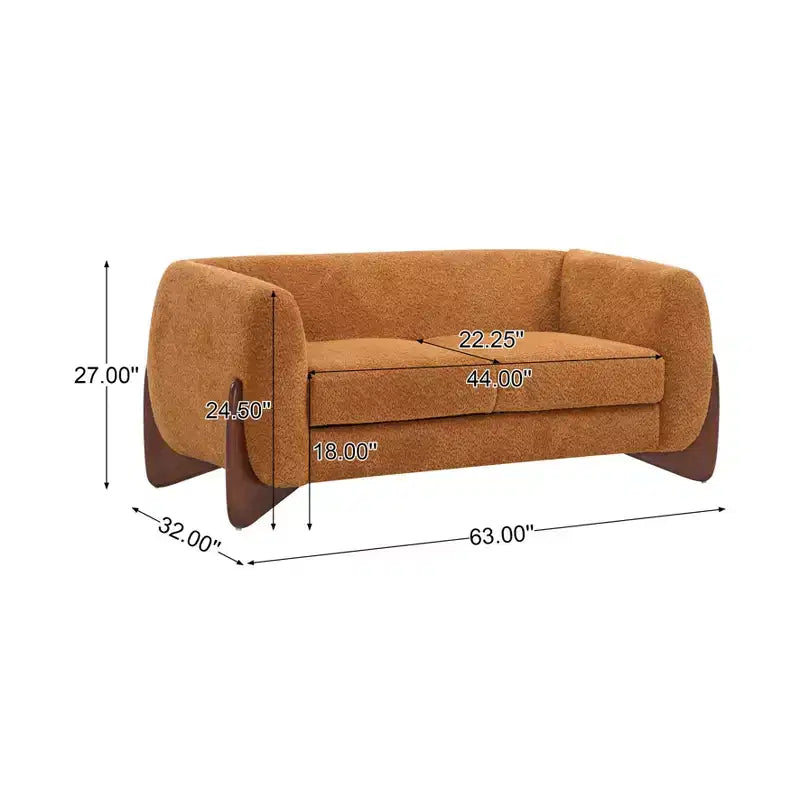 Christopher Knight Home James 63 " Boucle Fabric Loveseat Caramel