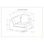 WyndenHall Marlee Right Arm Module Cloud Gray