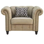 Acme Furniture Aurelia Accent Chairs Beige Linen
