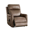HOMES: Inside + Out Starbright Leatherette Powered Lift Chair Recliner with Zone Heating and Patented Footrest Extension Brown
