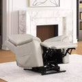 HOMES: Inside + Out Moonrise Leatherette Powered Recliner Lift Chair with Patented Headrest System Light Gray