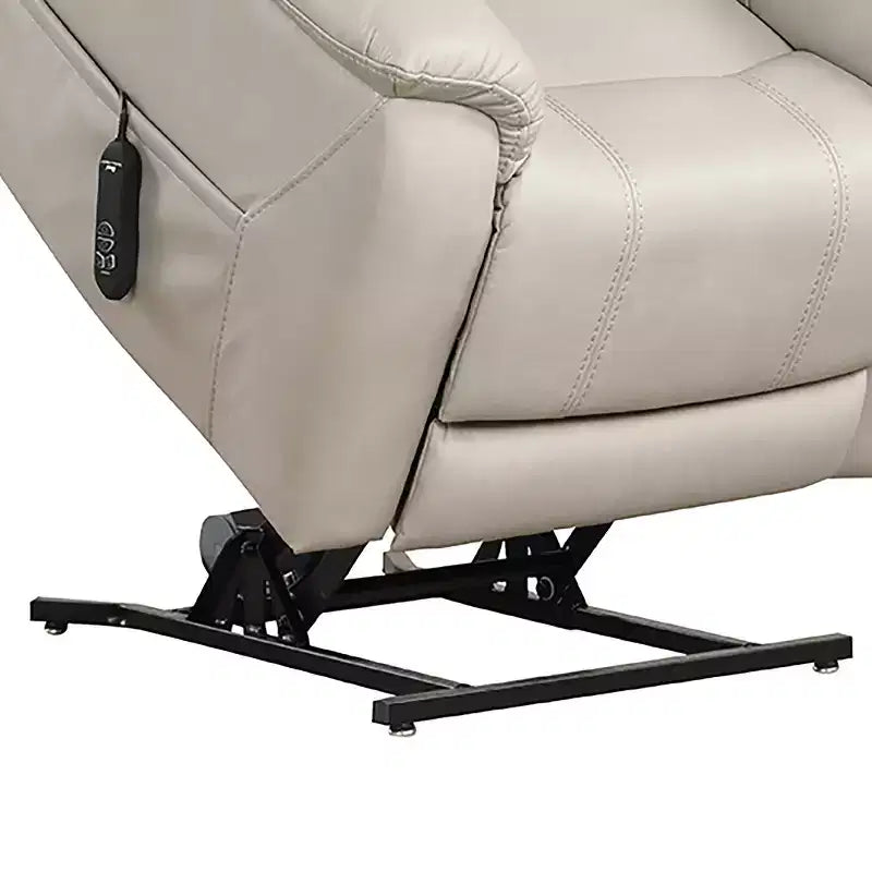 HOMES: Poltrona reclinabile elevabile motorizzata in similpelle Moonrise con sistema poggiatesta brevettato Grigio chiaro