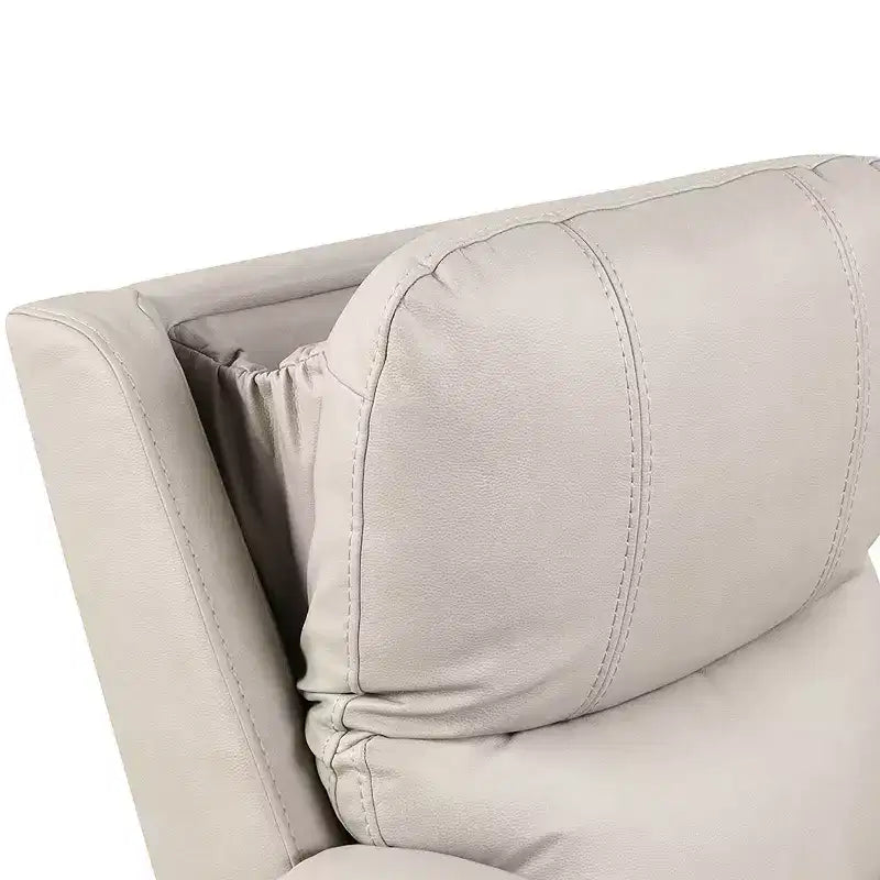 HOMES: Poltrona reclinabile elevabile motorizzata in similpelle Moonrise con sistema poggiatesta brevettato Grigio chiaro