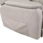 HOMES: Poltrona reclinabile elevabile motorizzata in similpelle Moonrise con sistema poggiatesta brevettato Grigio chiaro