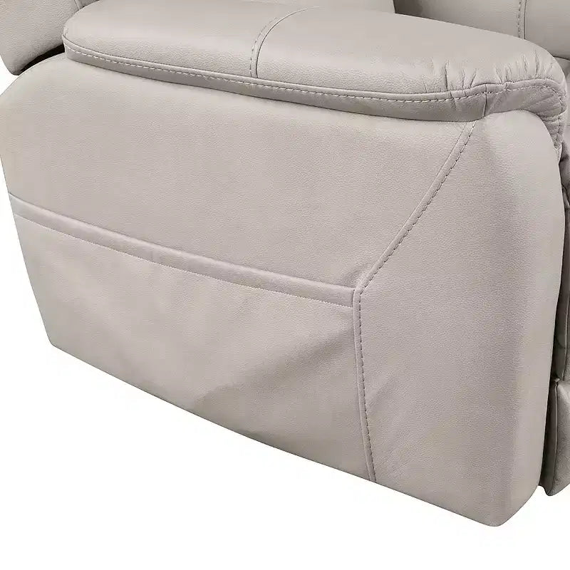 HOMES: Poltrona reclinabile elevabile motorizzata in similpelle Moonrise con sistema poggiatesta brevettato Grigio chiaro