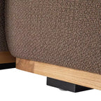 Storied Home Sofa with Chaise Lounge Beige: Modern L-Shaped, Interchangeable, Wood Trim, Mushroom Brown