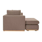 Storied Home Sofa with Chaise Lounge Beige: Modern L-Shaped, Interchangeable, Wood Trim, Mushroom Brown