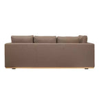 Storied Home Sofa with Chaise Lounge Beige: Modern L-Shaped, Interchangeable, Wood Trim, Mushroom Brown