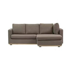 Storied Home Sofa with Chaise Lounge Beige: Modern L-Shaped, Interchangeable, Wood Trim, Mushroom Brown