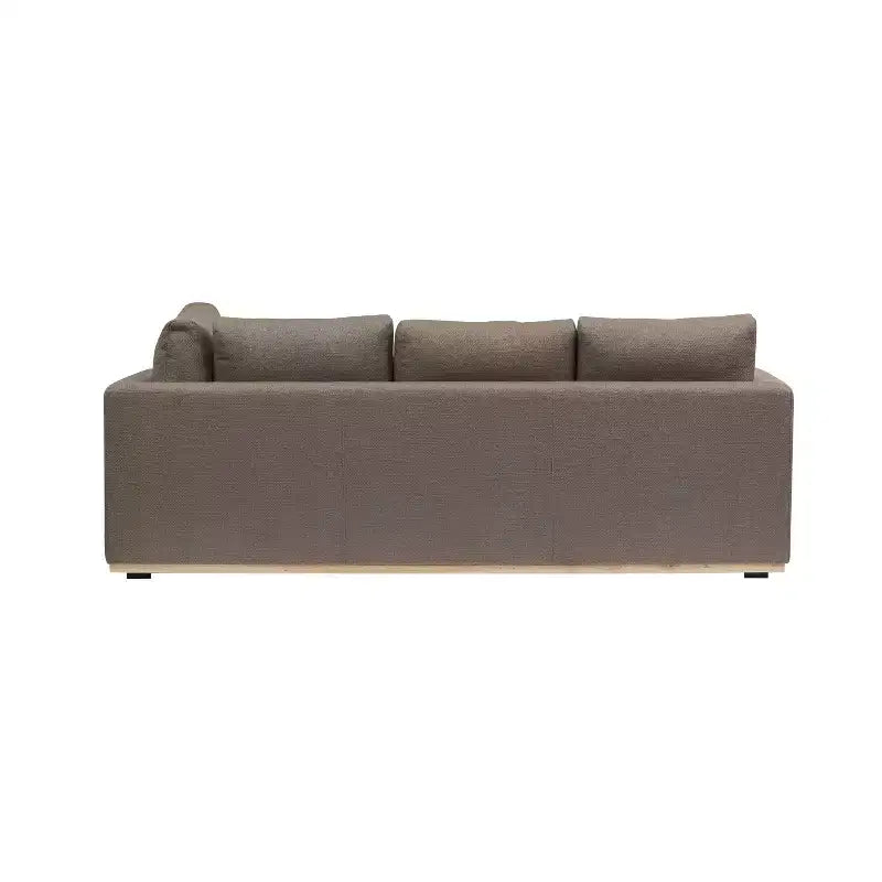 Storied Home Sofa with Chaise Lounge Beige: Modern L-Shaped, Interchangeable, Wood Trim, Mushroom Brown