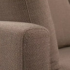 Storied Home Sofa with Chaise Lounge Beige: Modern L-Shaped, Interchangeable, Wood Trim, Mushroom Brown