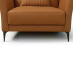 40" Tussio Accent Chair Saddle Tan Leather - Acme Furniture: Italian-Made, Bolster Cushions, Metal Legs, No Assembly Required