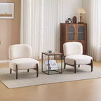 Christopher Knight Home Set of 2 Landon Modern Rubberwood Boucle Upholstered Accent Chairs