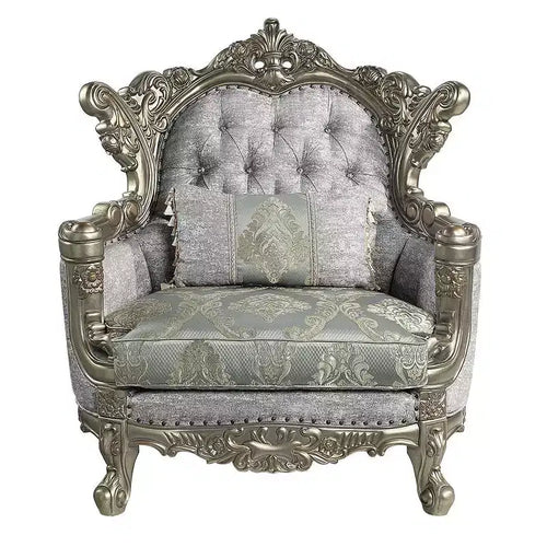 44.5" Miliani Accent Chair Fabric/Antique Bronze Finish - Acme Furniture