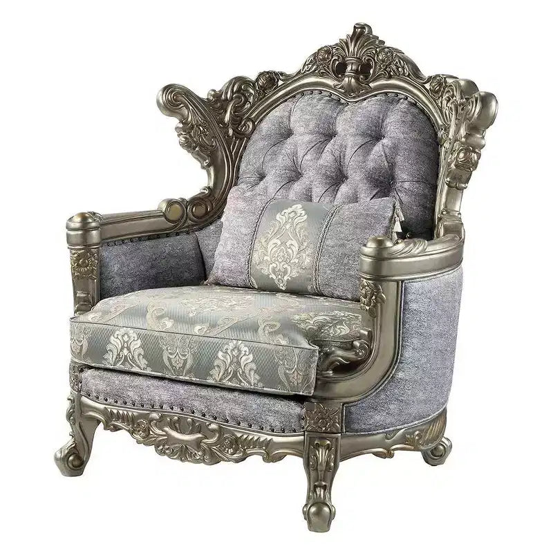 44.5" Miliani Accent Chair Fabric/Antique Bronze Finish - Acme Furniture