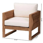 bali & pari Helina Seagrass and Acacia Wood Arm Chair Bleached Light Brown