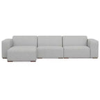 WyndenHall Biggs 2 Seater Sofa and Left Chaise Pale Gray