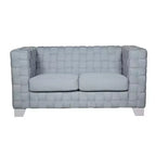 Divano Saree Acme Furniture 63" in ciniglia azzurra/finitura bianca