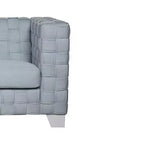 Divano Saree Acme Furniture 63" in ciniglia azzurra/finitura bianca