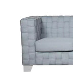 Divano Saree Acme Furniture 63" in ciniglia azzurra/finitura bianca