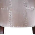 Poltrona Brancaster 30" Marrone Vintage/Alluminio - Acme Furniture: Rivestimento in pelle, capitonné, nessun montaggio richiesto