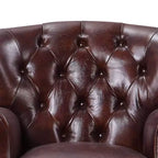 Poltrona Brancaster 30" Marrone Vintage/Alluminio - Acme Furniture: Rivestimento in pelle, capitonné, nessun montaggio richiesto