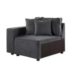 28" Silvester Gray Fabric - Acme Furniture: Upholstered Accent Chair, Wood Frame, No Assembly Required