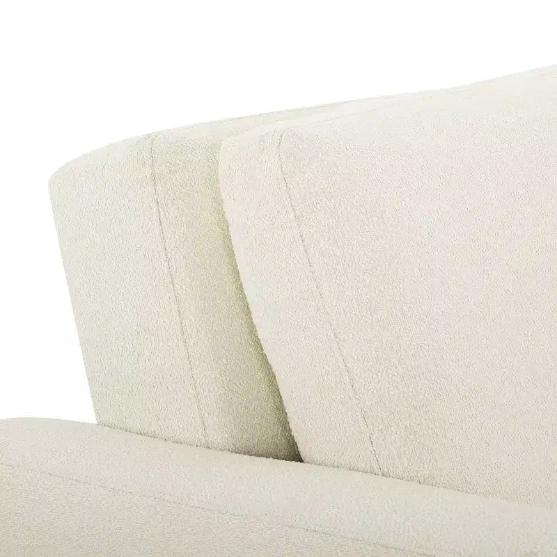 Divano Convertibile Serta Aurora Bouclé Avorio: Chaise Longue e Letto Matrimoniale, Molle Insacchettate, Gambe in Legno di Gomma