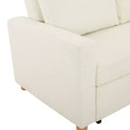 Divano Convertibile Serta Aurora Bouclé Avorio: Chaise Longue e Letto Matrimoniale, Molle Insacchettate, Gambe in Legno di Gomma
