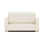Divano Convertibile Serta Aurora Bouclé Avorio: Chaise Longue e Letto Matrimoniale, Molle Insacchettate, Gambe in Legno di Gomma