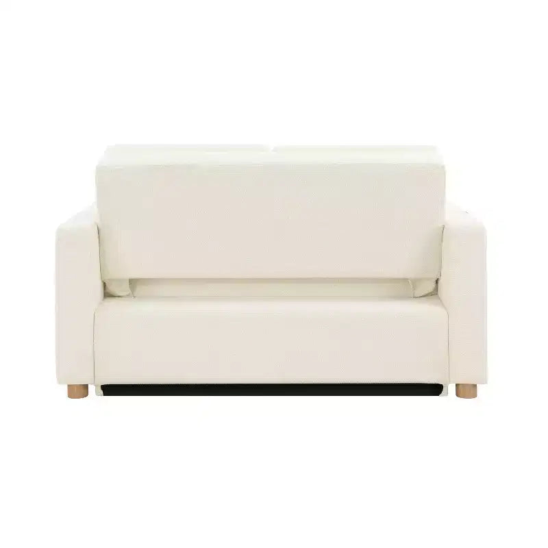 Divano Convertibile Serta Aurora Bouclé Avorio: Chaise Longue e Letto Matrimoniale, Molle Insacchettate, Gambe in Legno di Gomma