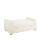 Divano Convertibile Serta Aurora Bouclé Avorio: Chaise Longue e Letto Matrimoniale, Molle Insacchettate, Gambe in Legno di Gomma