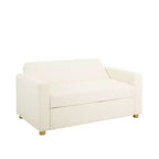 Divano Convertibile Serta Aurora Bouclé Avorio: Chaise Longue e Letto Matrimoniale, Molle Insacchettate, Gambe in Legno di Gomma