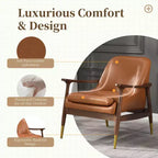 Christopher Knight Home Set of 2 Evelyn Modern Faux Leather and Wood Accent Chairs Black
