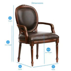 Comfort Pointe Bradford Leather Arm Chair Brown: Upholstered, Traditional Design, Wood Frame, Foam Fill