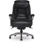Serta Works Executive Office Chair with Smart Layers Technology Opportunity Gray: Ergonomic Bonded Leather, Adjustable Height, 275 lbs Capacity