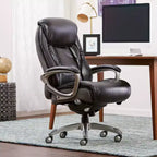 Serta Works Executive Office Chair with Smart Layers Technology Opportunity Gray: Ergonomic Bonded Leather, Adjustable Height, 275 lbs Capacity