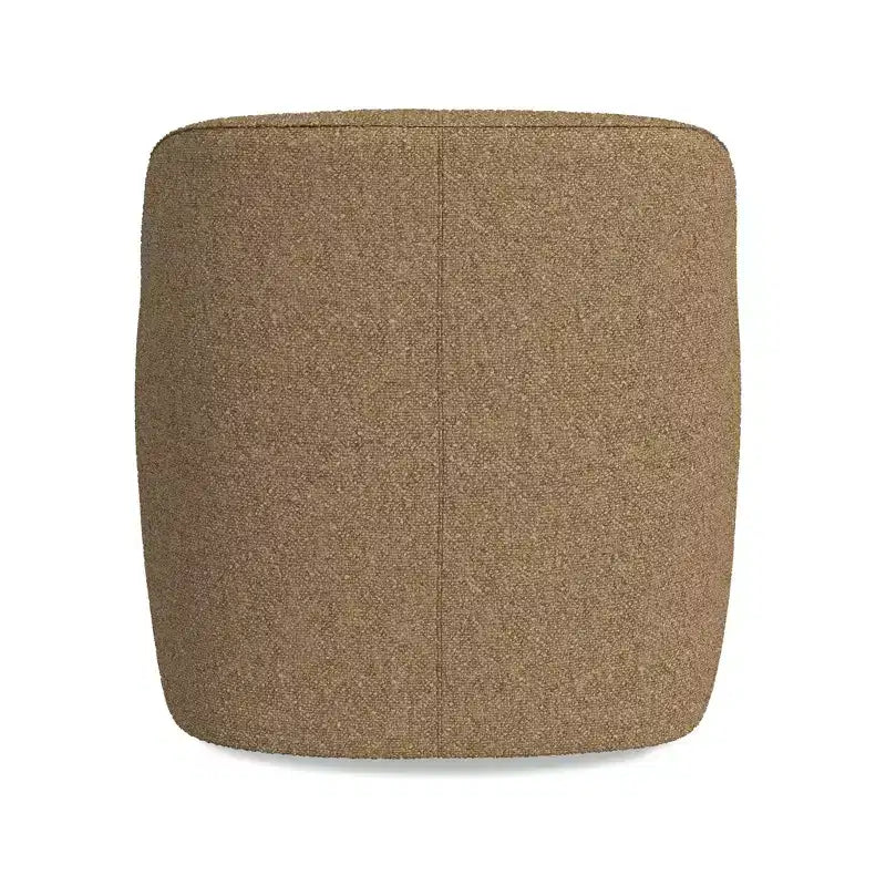 Poltrona girevole accentata HomePop imbottita, color cammello chiaro