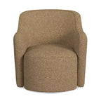 Poltrona girevole accentata HomePop imbottita, color cammello chiaro